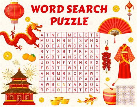 Premium Vector Chinese Holidays Word Search Puzzle Game Worksheet