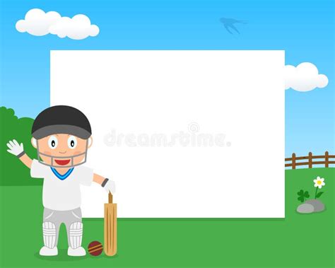 Cricket Boy In The Park Stock Vector Illustration Of Healthy 12158305