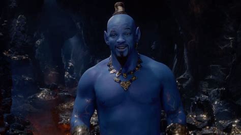 Disneys Aladdin Live Action Remake Teases First Look Of Will Smith As Genie Dumbo Sneak
