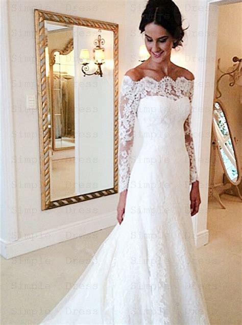 When & how to shop for a wedding dress—this year and next. Mermaid Off-the-shoulder Court Train Ivory Lace Long ...