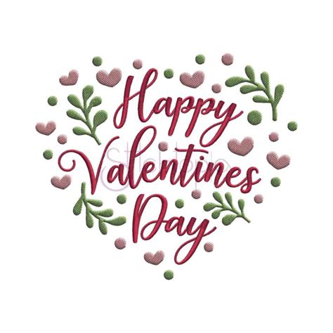 Happy Valentines Day Heart Embroidery Design Stitchtopia