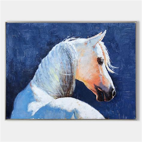 Famous Oil Paintings Of Horses White Horse Painting Framed Horse Wall