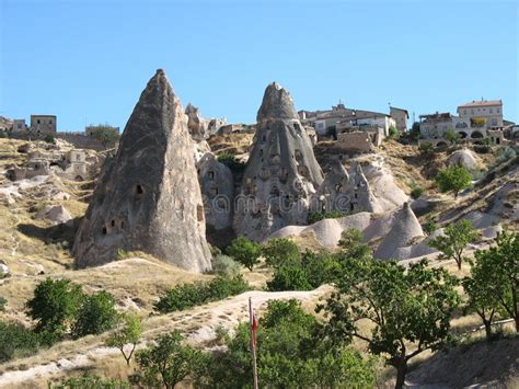 Cave Town Of Goreme In Turkey Stock Photo Image Of Harsh Monastery
