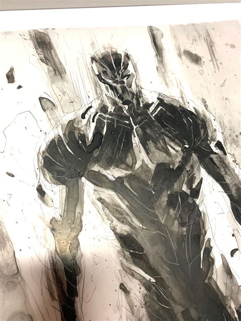 Keron Grant Marvel Black Panther Ink Wash Art By Keron Grant Ebay