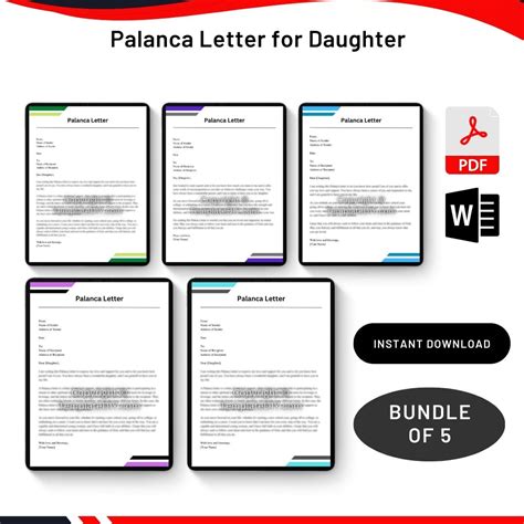 palanca letter for daughter sample template in pdf and word