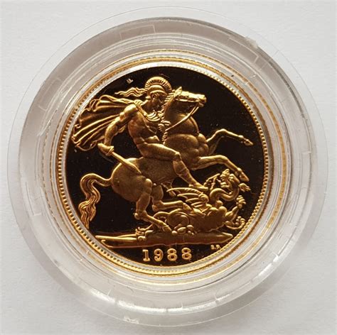 1988 Gold Proof Sovereign M J Hughes Coins