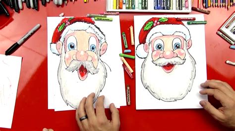 Click here to save the tutorial to pinterest! How To Draw Santa Claus's Face - Art For Kids Hub