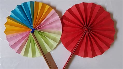 Paper Fan Multicolour Paper Fan How To Make Paper Fan Youtube