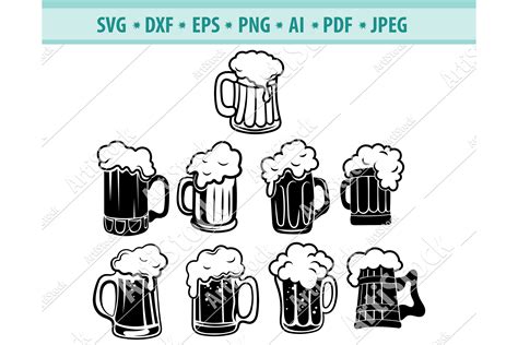 Beer Svg Alcohol Svg Beer Mugs Svg Drink Dxf Png Eps Svgs Design Bundles