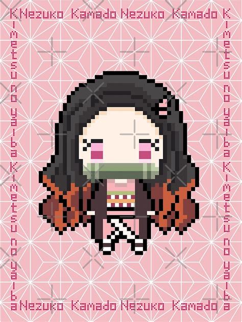 Demon Slayer Nezuko Pixel Art Acrylic Charm Pixel Art Grid Pixel Art Images