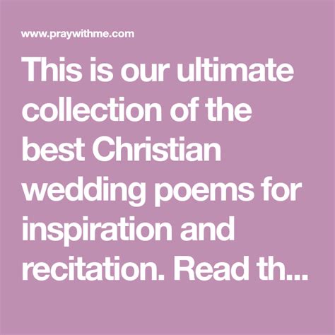 This Is Our Ultimate Collection Of The Best Christian Wedding Poems For