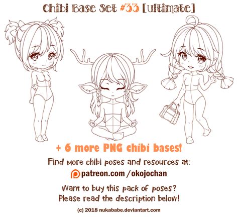 Chibi Pose Reference Ultimate Chibi Base Set 33 By