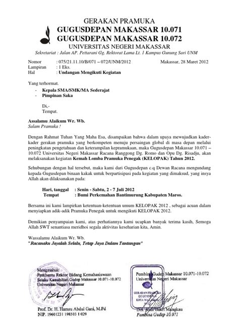 Contoh undangan menerima penghargaan pahli ilhapp. Contoh Surat Undangan Kegiatan Lomba Pramuka - Sample ...