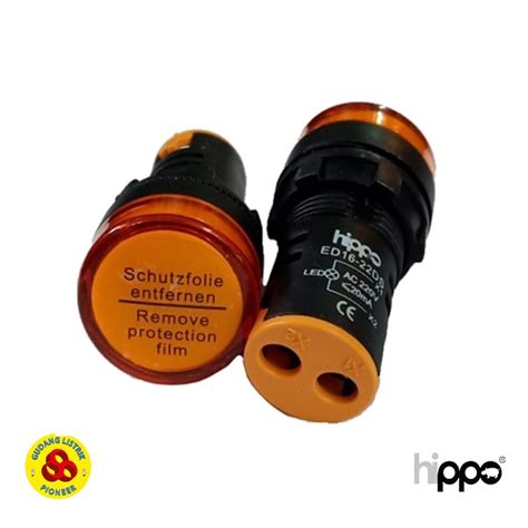 Jual Hippo Pilot Lamp Led 22mm 220v Ac Panel Led Yellow Indicator 22mm