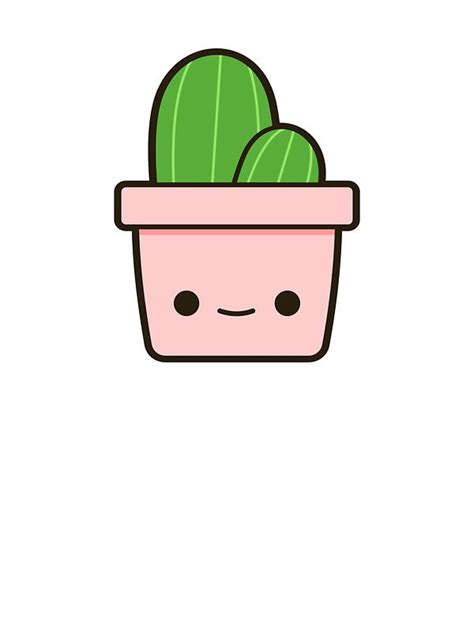 Cactus In Cute Pot Sticker By Peppermintpopuk Cute Easy Drawings