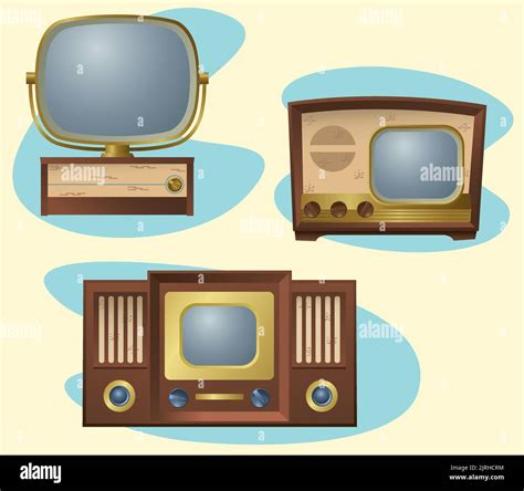 Vintage Television Sets Stock Vector Images Alamy