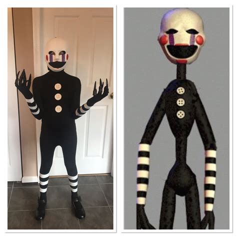 Simple Fnaf Marionette Costume Diy Black Body Suit From Amazon Mask
