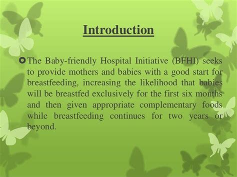 Presentation On Baby Friendly Hospital Initiative