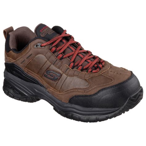 Skechers For Work Mens Soft Stride Constructor Ii W Memory Foam Brown