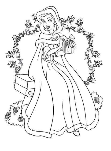 Coloriage Belle Princesse de Disney Noel dessin gratuit à imprimer