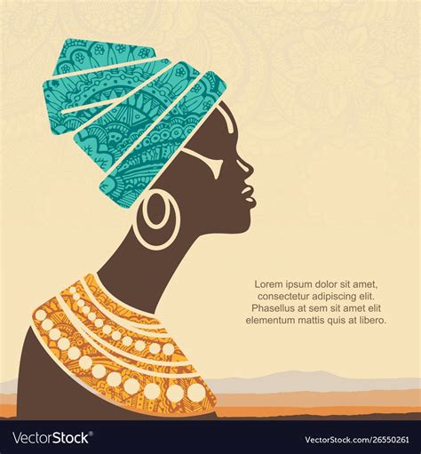 Portrait Beautiful African Woman In Royalty Free Vector