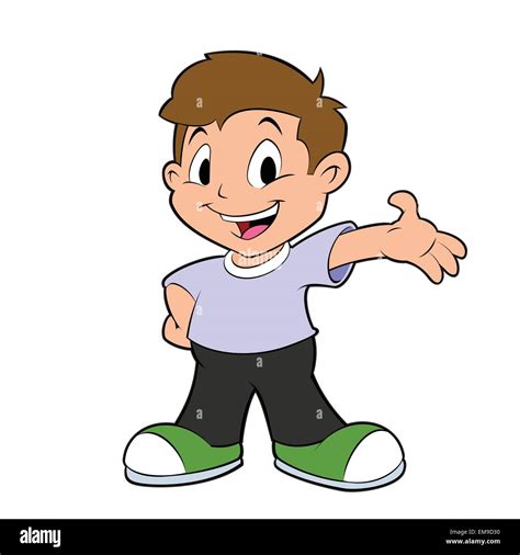 Smiling Boy Standing Cartoon Illustration Hi Res Stock Photography And