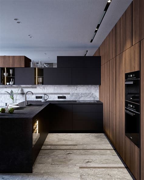 Modern Apartment In Moscow Contemporary Kitchen Design Kitchen