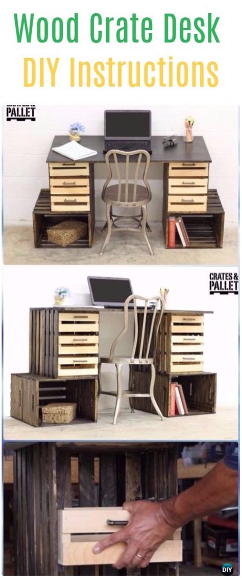 Diy Wood Crate Desk Instructions Diy Wood Crate Furniture Ideas