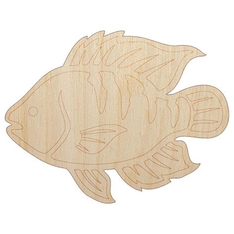 Tilapia Fish Fishing Wood Shape Unfinished Piece Cutout Craft Diy