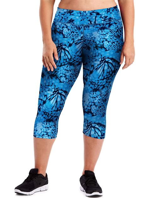 Just My Size Womens Plus Size Active Wicking Workout Capri Leggings