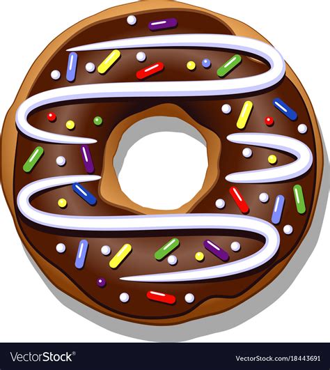 Chocolate Donut Royalty Free Vector Image Vectorstock