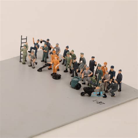 27pcs 187 Ho Scale Model Railway Workers Funtrying