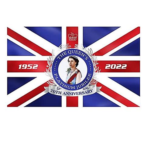 2022 Queen Platinum Jubilee Decorations Union Jack Flag Featuring 5ft