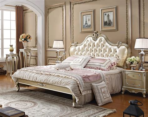 Elegant China Factory Antique Style King Size Bedroom Furniture Sets