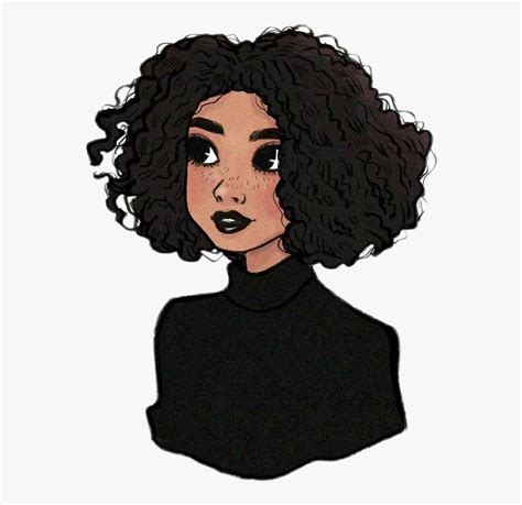 Drawn Curl Ethnic Girl Drawing Of Black Girl With Curly