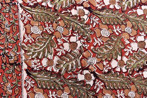 Kalamkari Indian Block Print Kalamkari Fabric By Yards Etsy