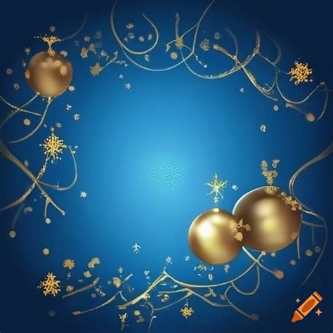 Elegant Blue And Gold Christmas Card Design On Craiyon