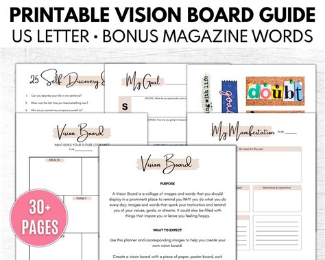 This Printable Vision Board Guide Kit Will Help You To Manifest Your