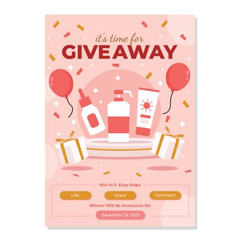 Skincare Products Giveaway Poster 7911657 Vector Art At Vecteezy