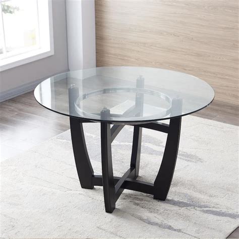 Casainc Round Glass Top Dining Table Black Round Dining Table Glass