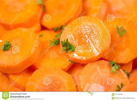 Chopped Carrot Slices Fresh Raw Peeled Carrot Slice In Bowl Stock