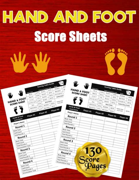 Buy Hand And Foot Score Sheets 130 Large Score Pads For Scorekeeping