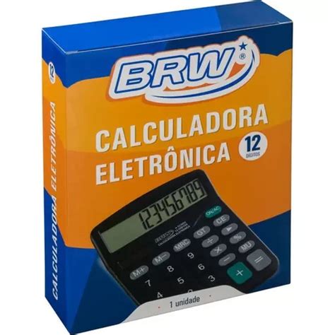 CALCULADORA GRANDE DIGITOS DE MESA PRETA BRW Maskate Sr Passos