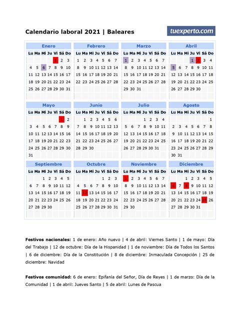 Además puede visualizar un listado de todos los días festivos de 2021. Calendario laboral 2021, calendarios con festivos por comunidad para imprimir