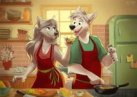What Ya Cooking Art By Multyashka Sweet Anthro Furry Furry Couple