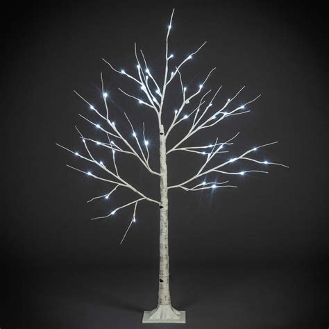 Dawsons Living Christmas Pre Lit Twig Tree White Birch Outdoor And