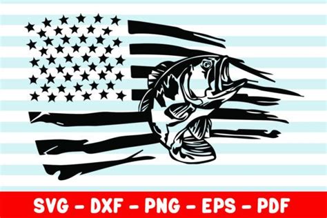 Download Fishing Distressed American USA Flag (Graphic) by ...