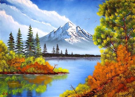 Summer Day Yaz Gunu By Hasan Alacahan Fall Landscape Painting