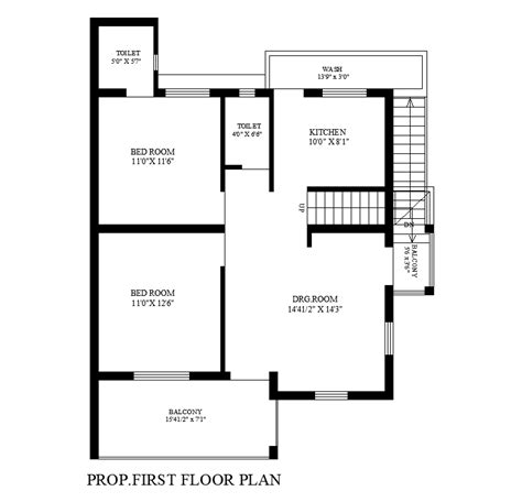 75 Square Meter 2 Bhk House Plan Cad Drawing Dwg File Cadbull Images
