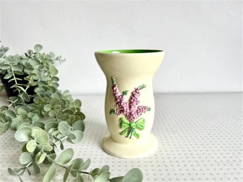 Vintage Sylvac Pottery Vase With Lavender Design Vase From The Etsy